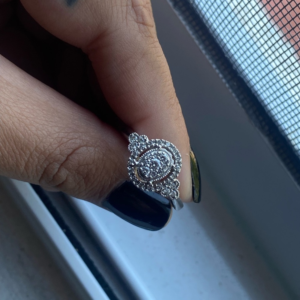 Vintage Style Diamond Pavé Engagement Ring